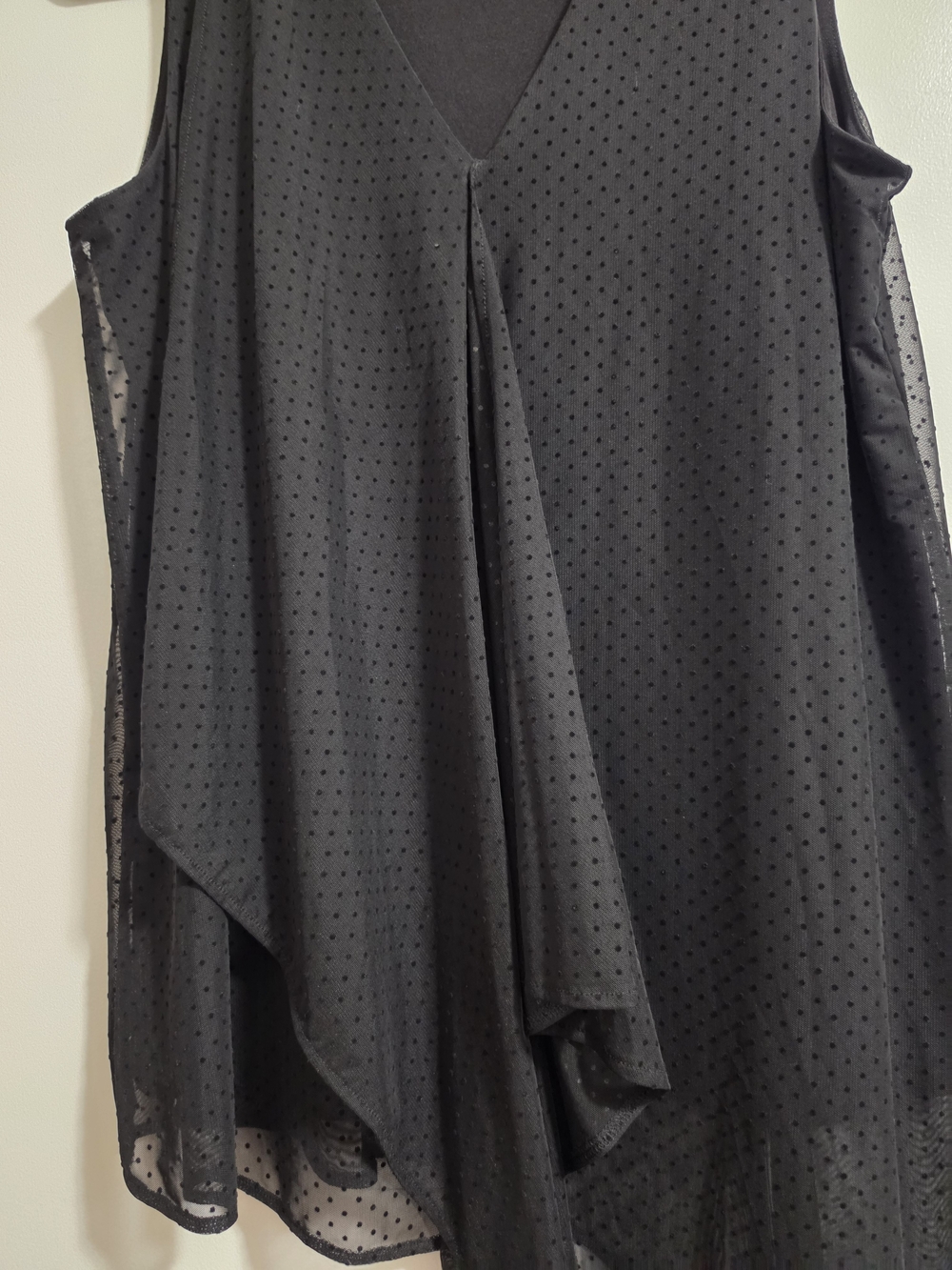 Alfani Black Sleeveless V-Neck Asymmetric Handkerchief Hem Top
